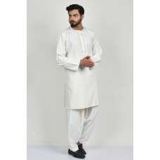 White Embroidered Pakistani Mens Kurta Shalwar