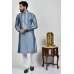 Grey Brocade Style Men Kurta Pajama