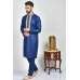 Navy Blue Embroidered Formal Kurta For Men