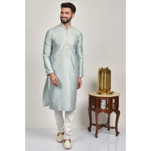 Steel Grey Pakistani Men's Kurta Pajama