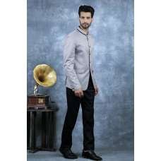Steel Grey Mens Ethnic Bandgala Contemporary Style Steel Grey Mens Ethnic Bandgala Contemporary Style