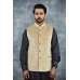 Plain Velvet Camel Colour Waistcoat For Men