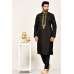 Black Fancy Embroidered Mens Kurta Pajama Set