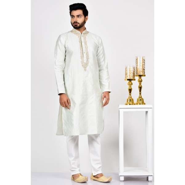 Aqua Marine Embroidered Desi Boys Kurta Pajama