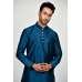 Teal Blue Silk Indian Designer Mens Kurta Pajama