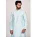 Ice Blue Silk Indian Mens Kurta Pajama