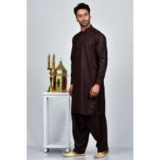 Dark Brown Mens Eid Kurta Shalwar