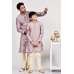 Mauve Desi Mens Embroidered Kurta Pajama