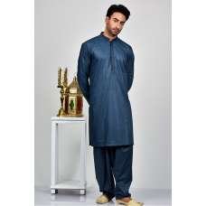 Denim Blue Pakistani Mens Kurta Shalwar Set