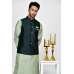 Dark Green Fancy Pakistani Mens Waistcoat