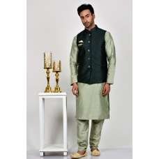 Dark Green Fancy Pakistani Mens Waistcoat