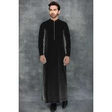 Black Omani Style Jubba with Hoodie 