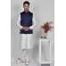 Navy Blue Pakistani Men's Formal Waistcoat