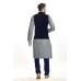 GREY AND NAVY BLUE WAISTCOAT AND GREY KURTA PAJAMA READY MADE MEN'S SUIT