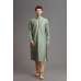 GREEN AND BEIGE PUNJABI MENSWEAR KURTA AND CHURIDAR SUIT