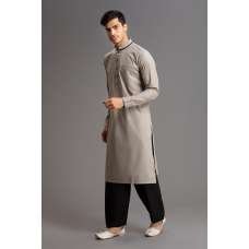 GREY AND BLACK DESIGNER PAKISTANI MENS DRESS