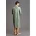 GREEN AND BEIGE PUNJABI MENSWEAR KURTA AND CHURIDAR SUIT