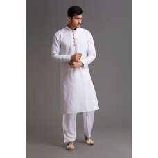 PHENOMENAL WHITE PAKISTANI MENSWEAR READYMADE KURTA SALWAR 