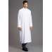 WHITE LONG SLEEVE STITCHED MEN'S THOBE JUBBA