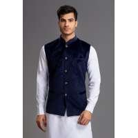 BLUE MEN'S PARTY WEAR WAISTCOAT
