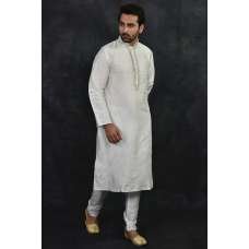 Off White Indian Mens Kurta Pajama Suit