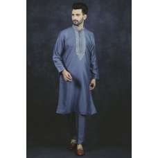 Dark Grey Pakistani Kurta Pajama Set