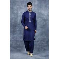 Navy Blue Formal Kurta Shalwar Set