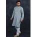 Grey Embroidered Kurta Pajama Men's Eid Suit