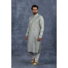 Grey Cream Designer Mens Kurta Pajama Set