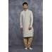 Grey Gold Traditional Kurta Pajama Indian Mens Formal Suit