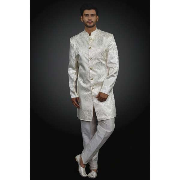 Gold Prince Coat & Pajama Suit Indian Ethnic Menswear Wedding Dress