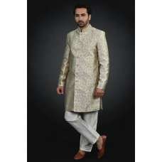 Gold Print Coat Suit Pakistani Men's Readymade Pajama Dress
