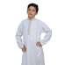 Off White Embroidered Band Collar Kurta Set for Boys