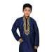 NAVY BLUE GOLD KURTA SET AND PYJAMA READY MADE BOYS SUIT