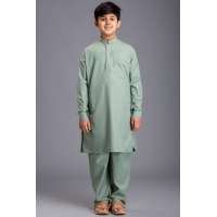OLIVE GREEN BANGALI YOUNG BOYS SHALWAR KAMEEZ SUIT