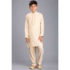 BEIGE PAKISTANI SALWAR KAMEEZ BOYS SUIT FOR EID