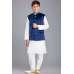 WHITE KURTA SHALWAR & BLUE WAISTCOAT PAKISTANI BOYS WEAR SUIT
