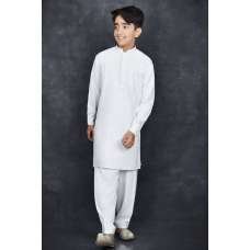 Plain White Boys Readymade Kurta Shalwar Suit