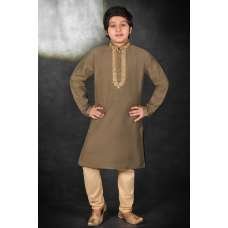 KHAKHI LITTLE KID BOY INDIAN STYLE KURTA PAJAMA