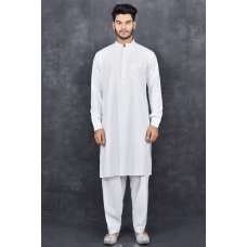 BRILLIANT WHITE READY TO WEAR MEN'S MODEST SALWAR KURTA SET