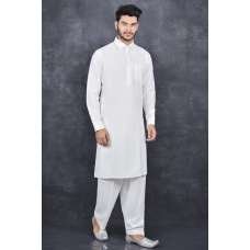CREAM INDIAN PAKISTANI MEN'S DESIGNER SALWAR KAMEEZ