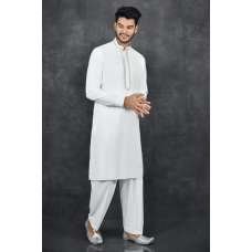 OFF WHITE PAKISTANI MEN’S STYLISH KURTA SALWAR 
