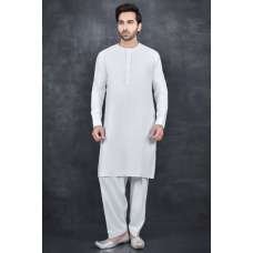 White Pakistani Gents Readymade Kurta Shalwar
