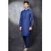 NAVY BLUE READYMADE INDIAN MEN'S KURTA SALWAR