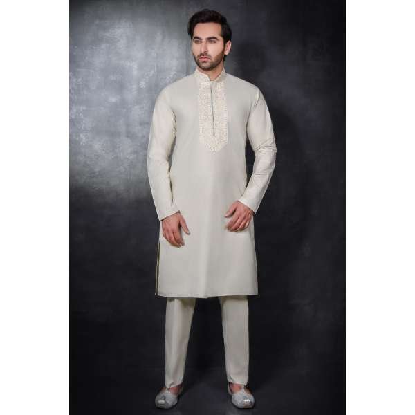 Off White Indian Kurta Mens Shalwar Kameez
