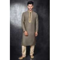 KHAKI & BEIGE KURTA AND PAJAMA READY MADE SUIT