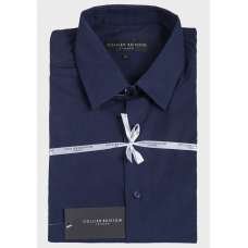 Navy Mens Classic Designer Collared Shirt