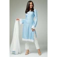 UNIQUE SKY BLUE AND WHITE PAKISTANI DESIGNER READYMADE SALWAR SUIT