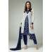 CLASSIC BLUE FLORAL PRINTED JACKET STYLE SALWAR SUIT