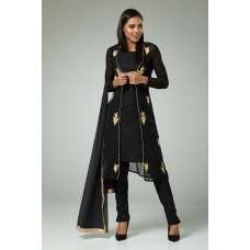 Black Ethnic Jacket Readymade Indian Suit